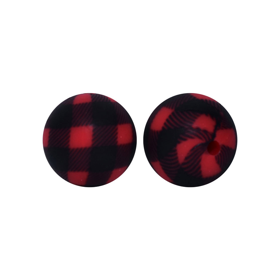 15mm Black Round Silicone Beads