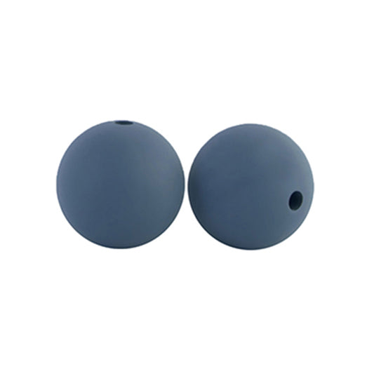 12/15mm Round Dark Grey Silicone Beads C#10