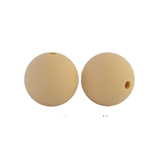 12/15mm Round Oats Yellow Silicone Beads C#11