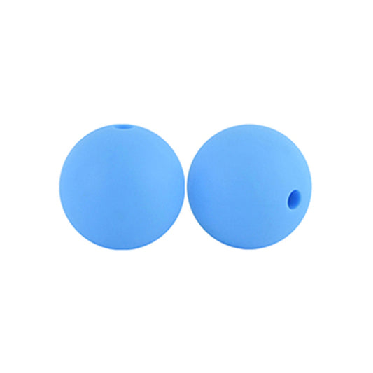 12/15mm Round Knapweed Blue Silicone Beads C#14