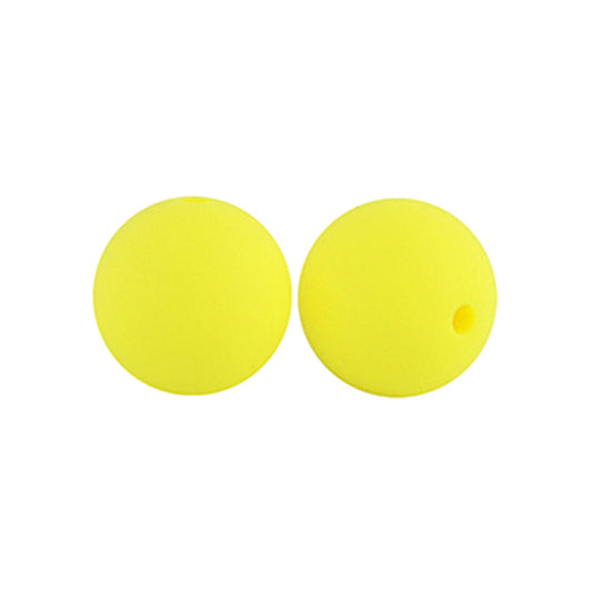 12/15mm Round Bright Yellow Silicone Beads C#17
