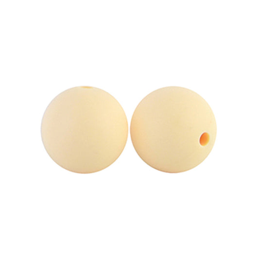 12/15mm Round Pale Yellow Silicone Beads C#20