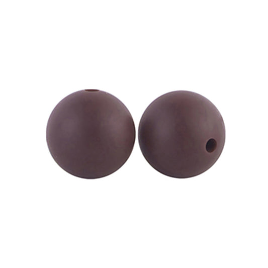 12/15mm Round Coffee Silicone Beads C#22