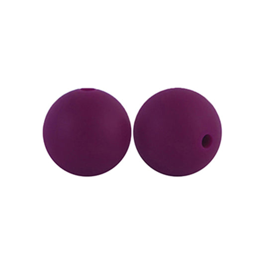 12/15mm Round Wine Red Silicone Beads C#24