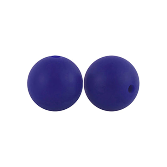 12/15mm Round Navy Blue Silicone Beads C#02