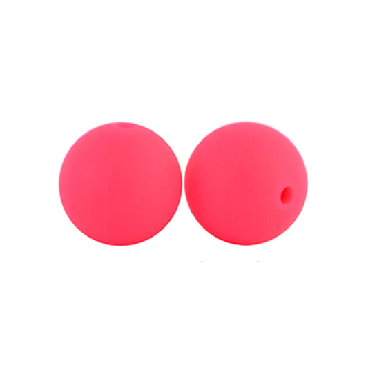 12/15mm Round Pink Red Silicone Beads C#03