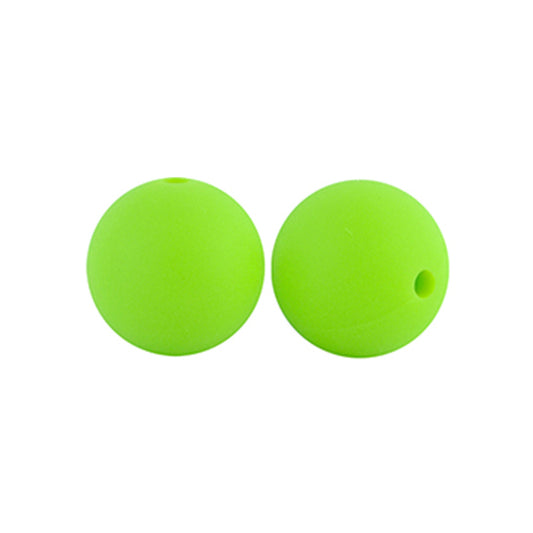 12/15mm Round Fluorescent Green Silicone Beads C#05