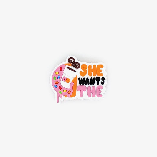 She Wants The Donut Coffee Focal Silicone Beads