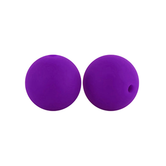 12/15mm Round Grape Purple Silicone Beads C#06