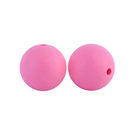 12/15mm Round Baby Pink Silicone Beads C#07