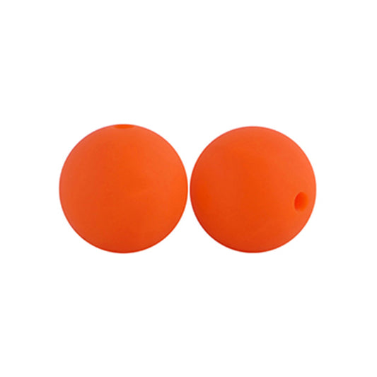 12/15mm Round Orange Silicone Beads C#08