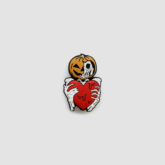 Skeleton Pumpkin Heart Focal Silicone Beads