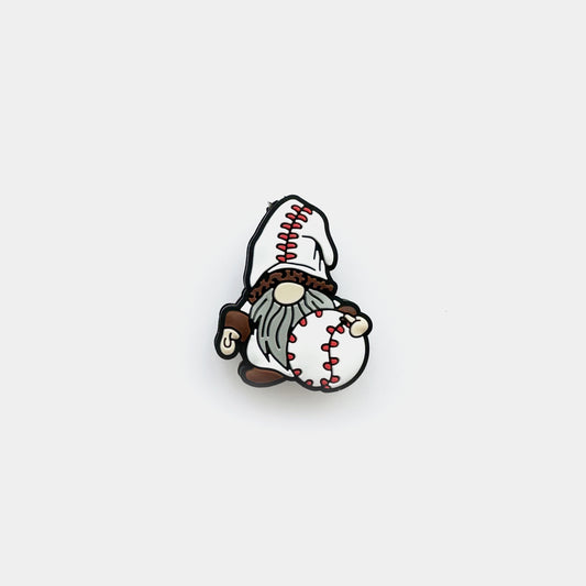 Baseball Gnome Focal Silicone Beads