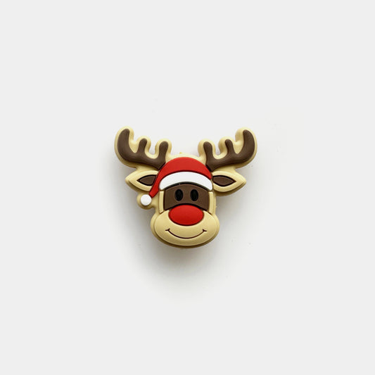 Christmas Hat Reindeer Focal Silicone Beads