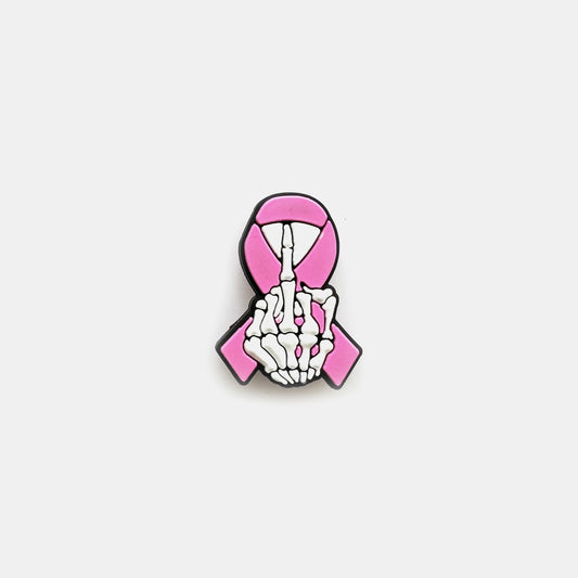 Skeleton Breast Cancer Awareness Pink Ribbon Focal Silicone Beads